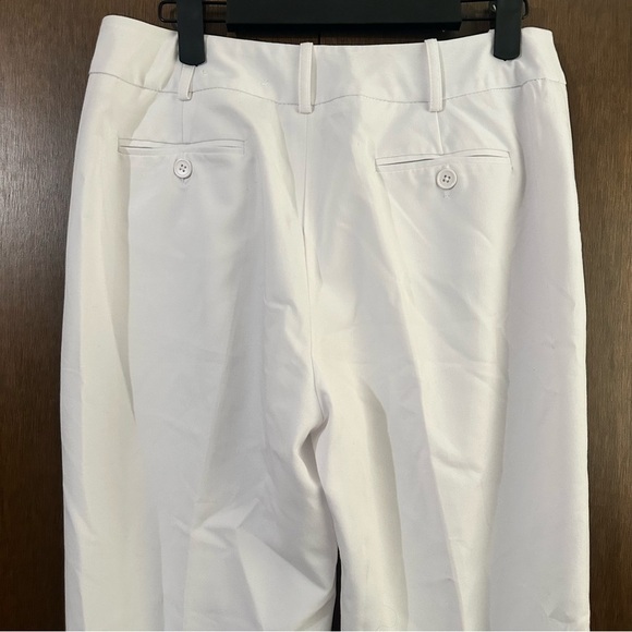 dressbarn White Wide Leg Pants Coastal Office Business Casual Vacation Sz 4 - Picture 7 of 9